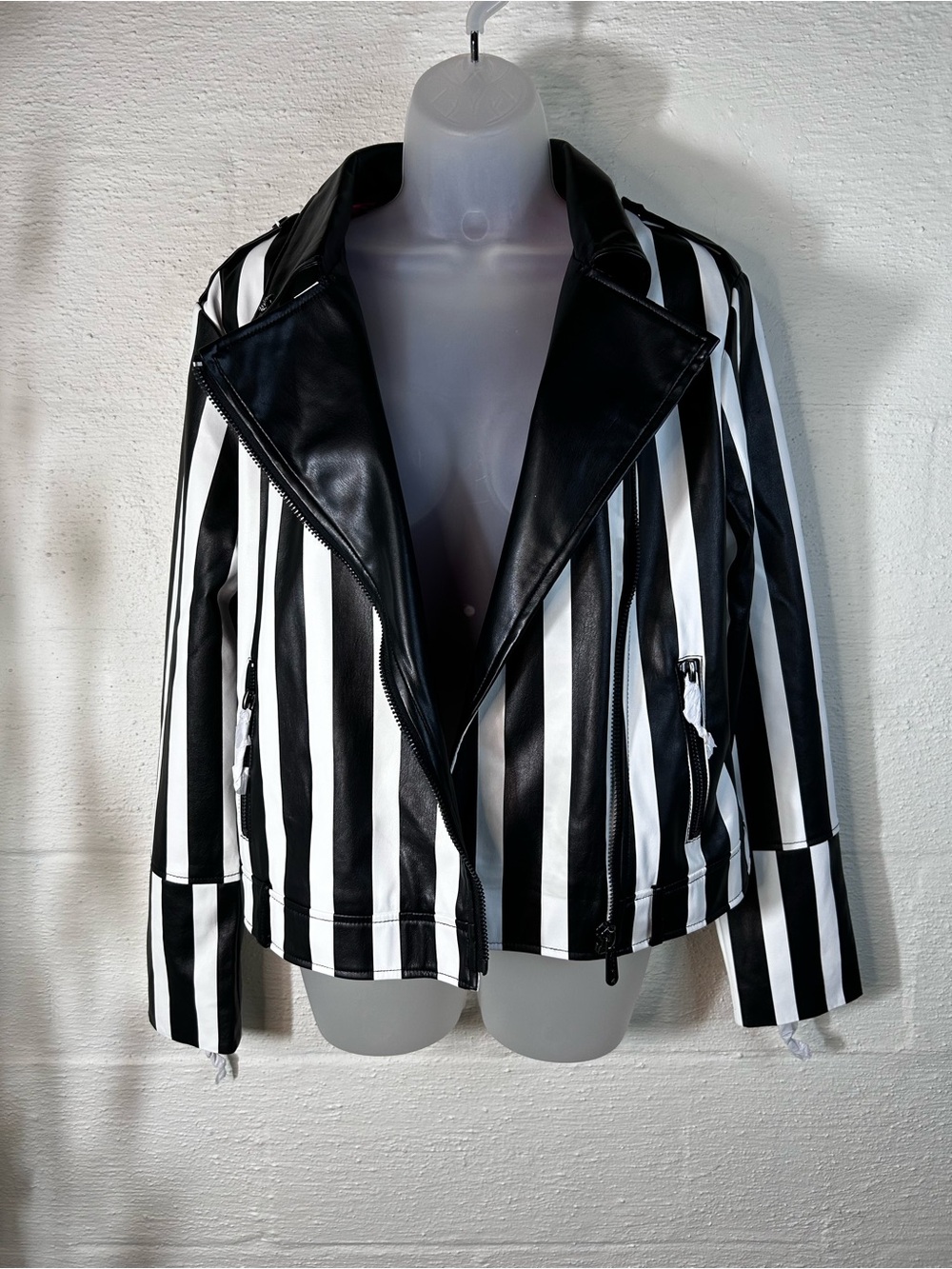NWT striped biker jacket